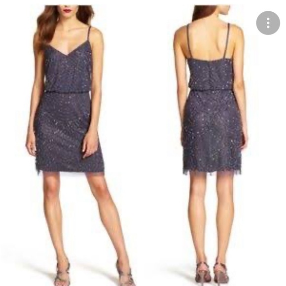 Adrianna papell purple sequins mini dress size 10 - Picture 1 of 10
